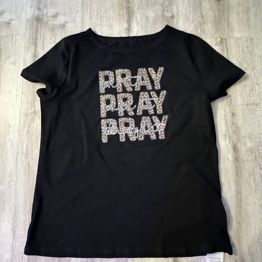 Black Graphic Short Sleeve Tee with Vintage Text